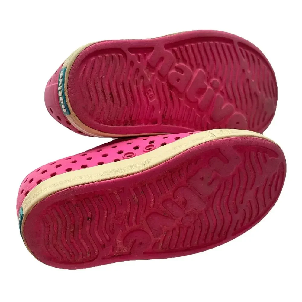 Native Jefferson Baby Infant Hollywood Pink/Shell White Slip On Shoes C6